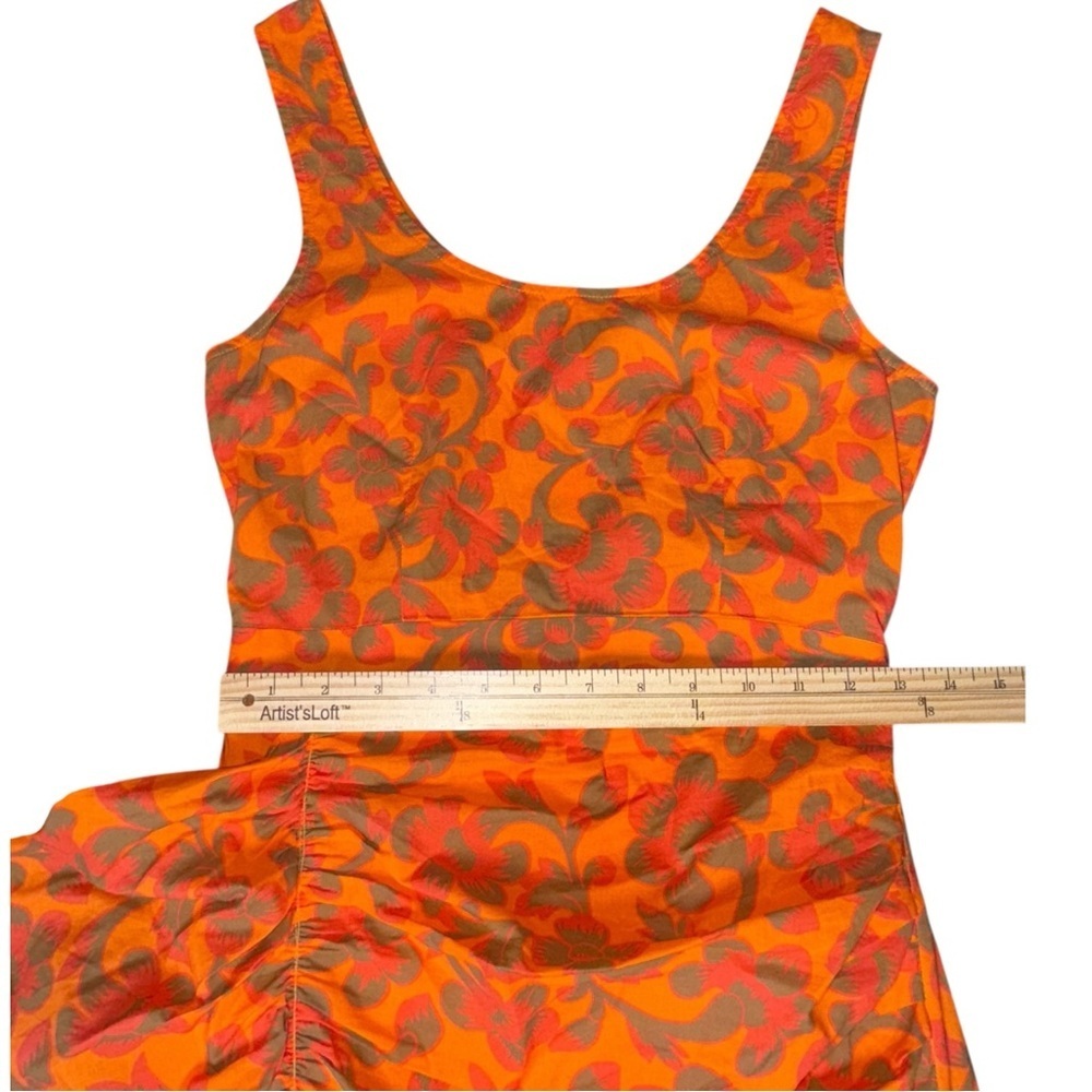 Rhode Tilda Orange Floral Mini Dress with Ruffle Women's Size XS - Picture 7 of 10